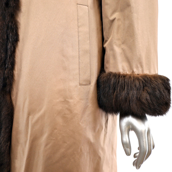Opossum Coat Reversible to Taffeta- Size M