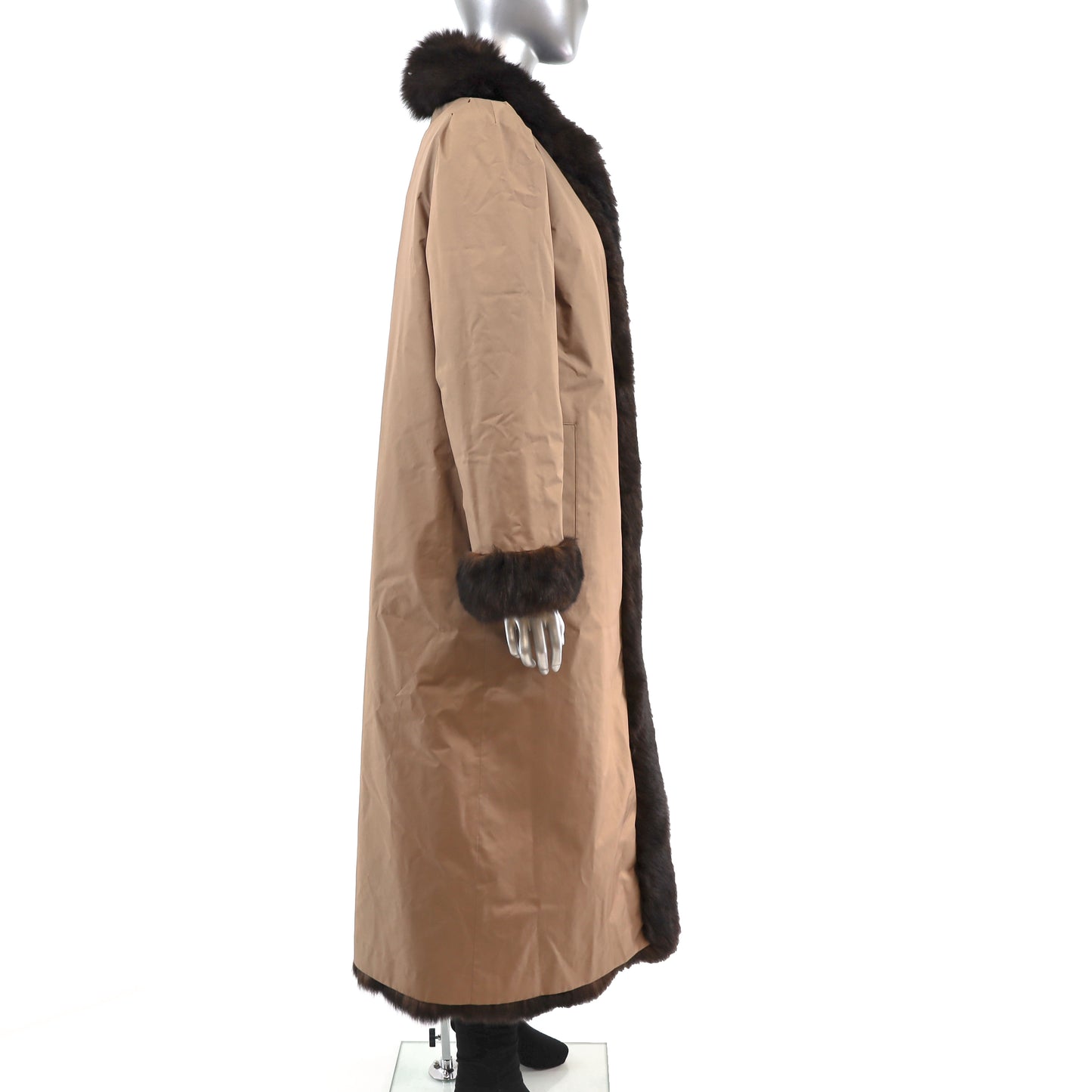Opossum Coat Reversible to Taffeta- Size M