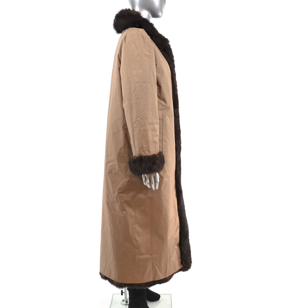 Opossum Coat Reversible to Taffeta- Size M