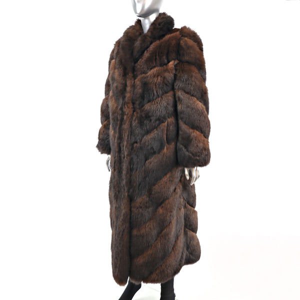 Opossum Coat Reversible to Taffeta- Size M