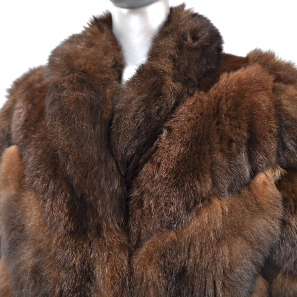 Opossum Coat Reversible to Taffeta- Size M