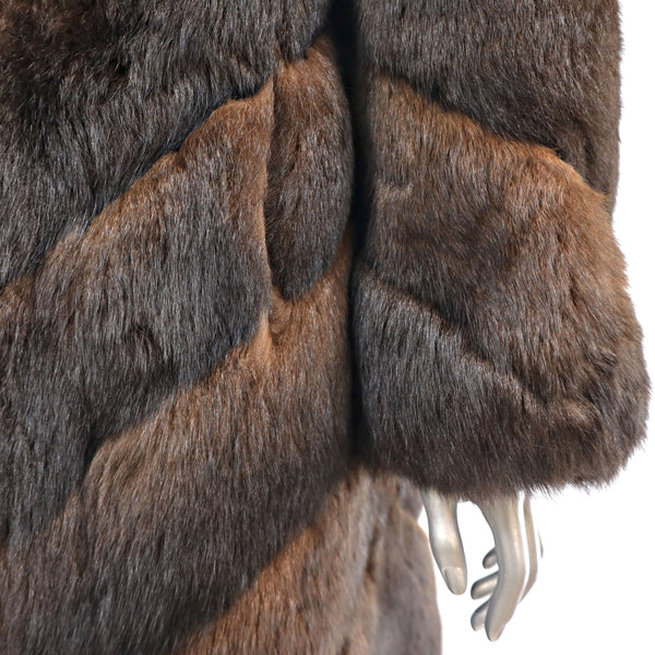 Opossum Coat Reversible to Taffeta- Size M