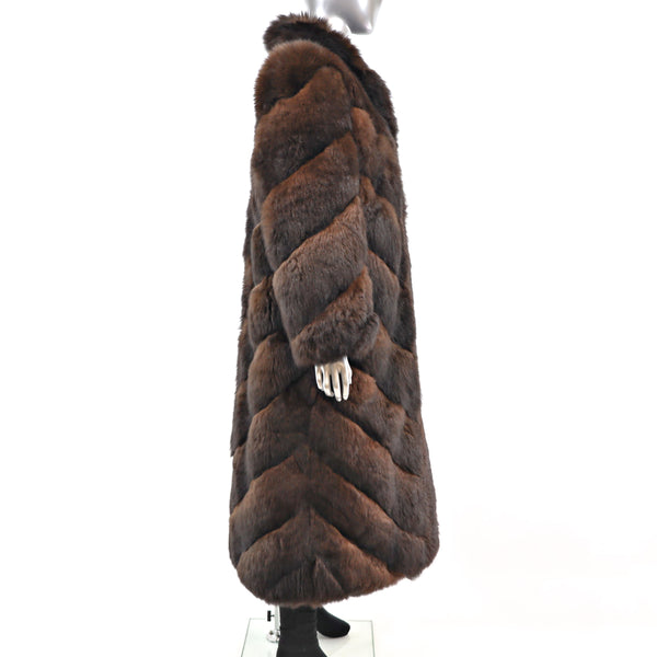 Opossum Coat Reversible to Taffeta- Size M