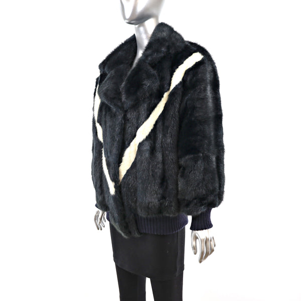 Opossum Jacket with Mink Insert- Size M