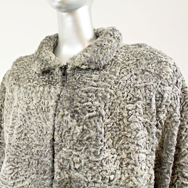 Persian Lamb Jacket with Zipper - Size XXL ( Vintage Furs)