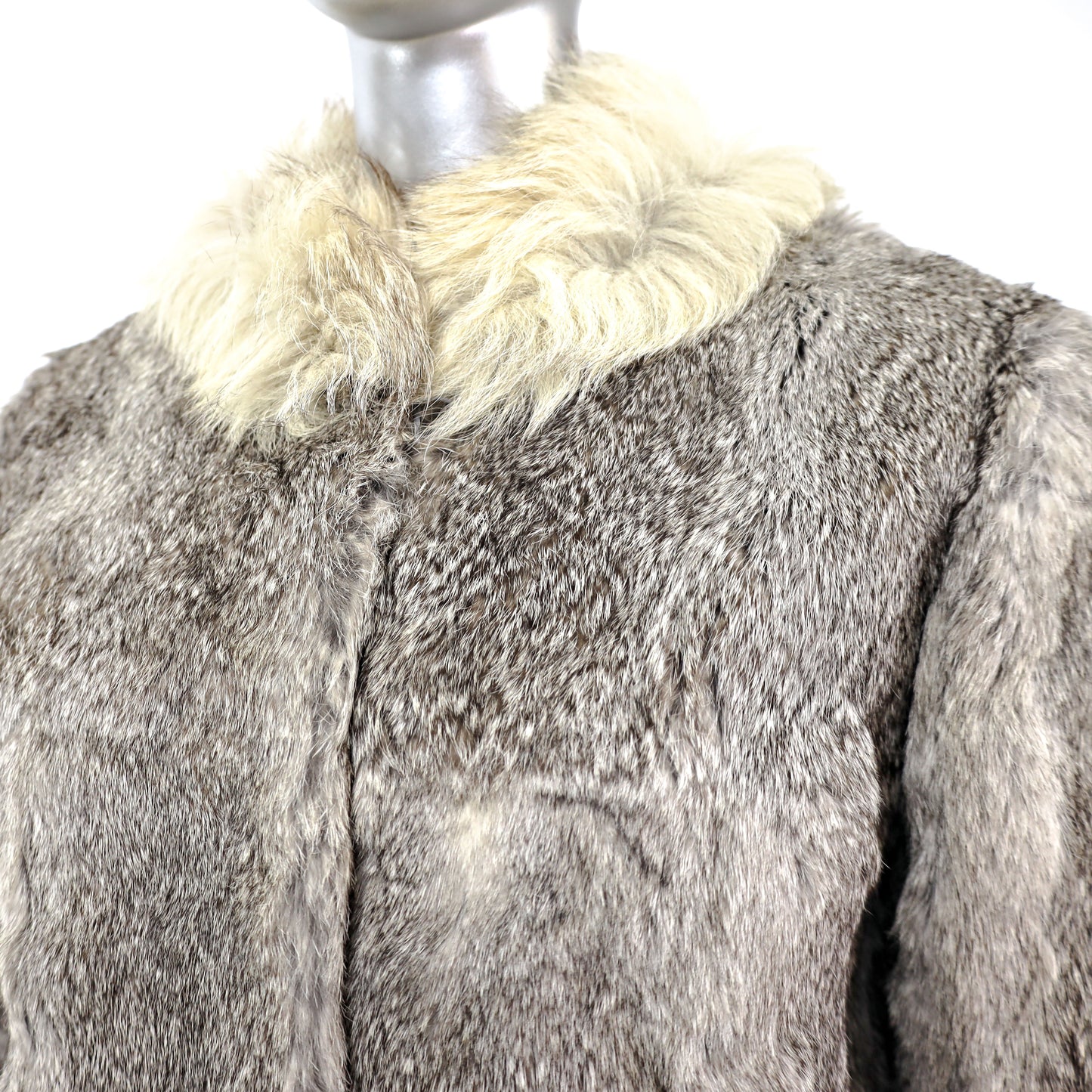 Rabbit Jacket with Fox Collar- Size M