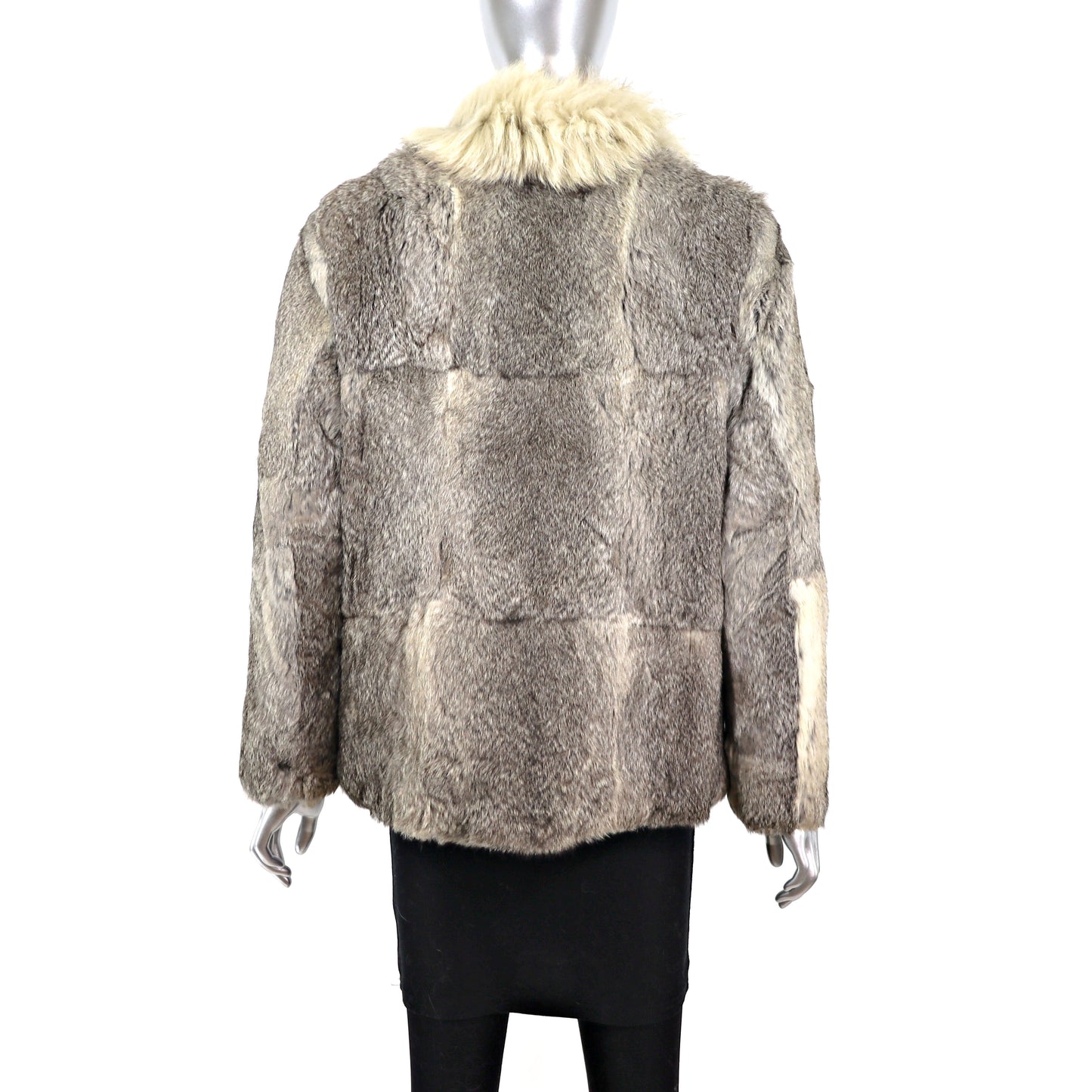 Rabbit Jacket with Fox Collar- Size M