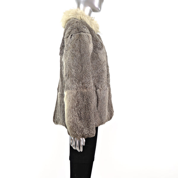 Rabbit Jacket with Fox Collar- Size M-L