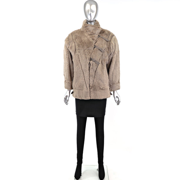 Taupe Rabbit Jacket- Size S-M