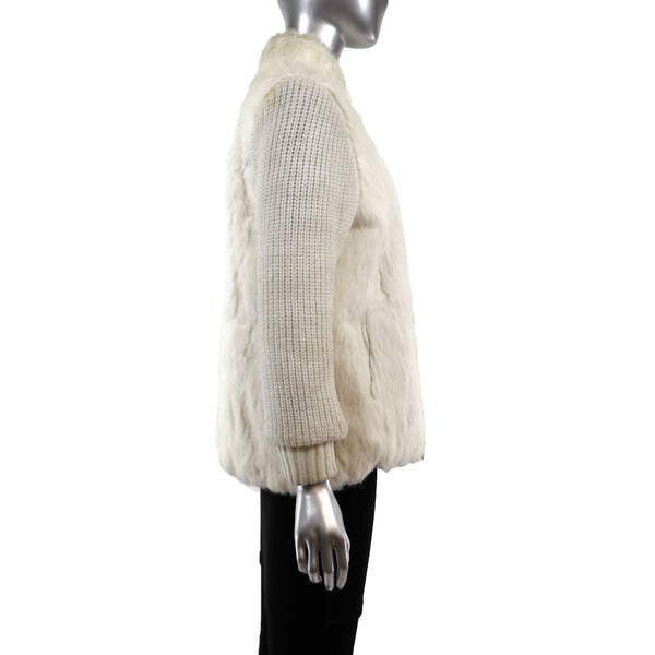Rabbit Jacket with Knitted Sleeves, Scarf and Muffs- Size S-M