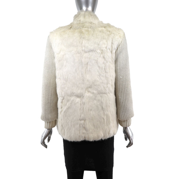 Rabbit Jacket with Knitted Sleeves, Scarf and Muffs- Size S-M