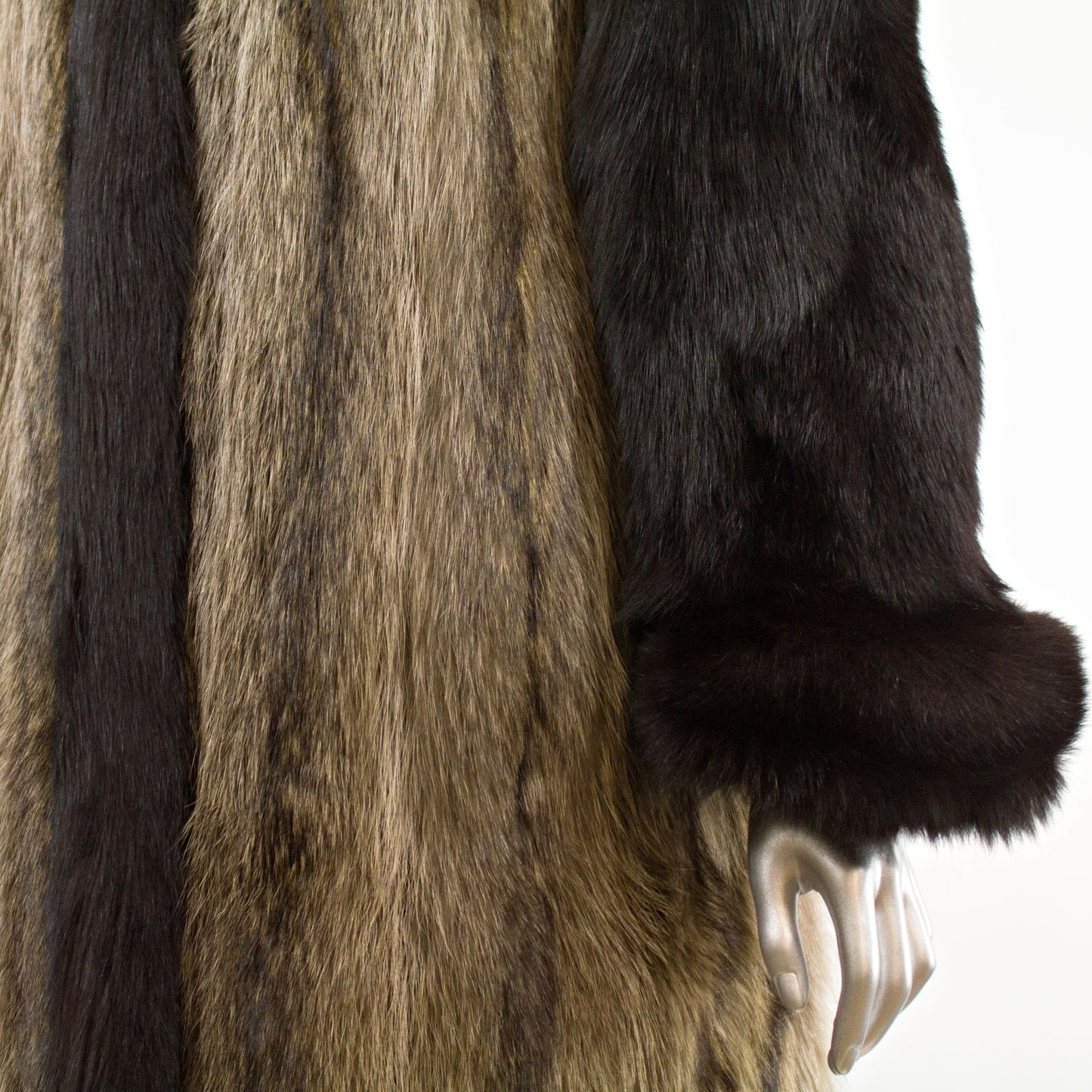 Raccoon and Black Fox Tuxedo Coat- Size M
