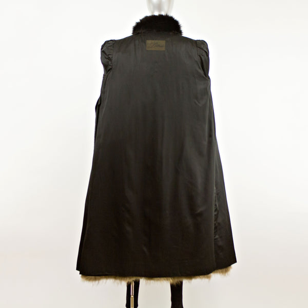 Raccoon and Black Fox Tuxedo Coat- Size M-L (Vintage Furs)