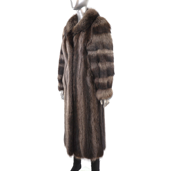 Full Length Raccoon Coat- Size L