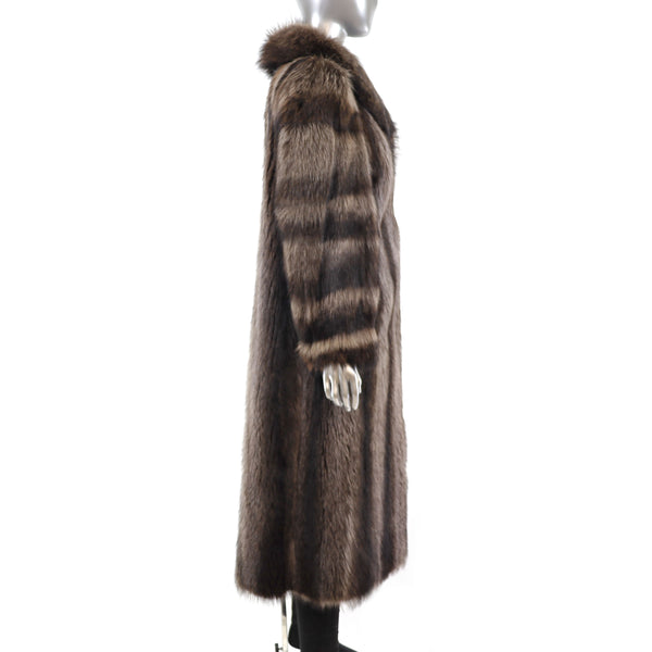 Full Length Raccoon Coat- Size L