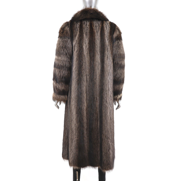 Full Length Raccoon Coat- Size L