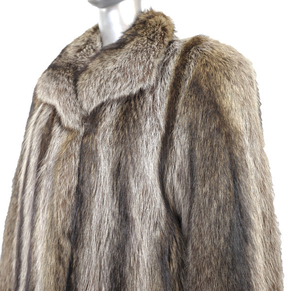 Full Length Raccoon Coat- Size M-L