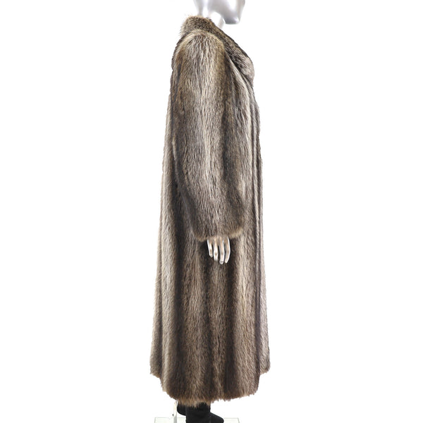 Full Length Raccoon Coat- Size M-L