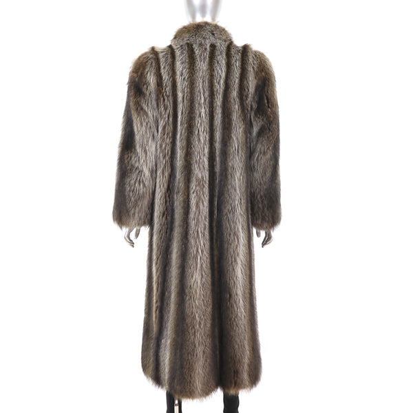 Full Length Raccoon Coat- Size M-L