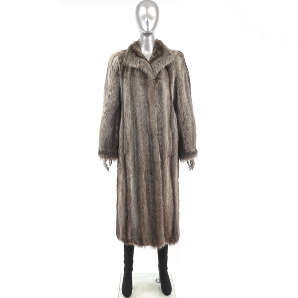 Full Length Raccoon Coat- Size S-M
