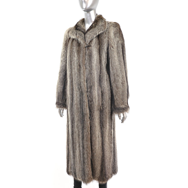Full Length Raccoon Coat- Size S-M