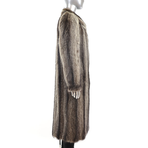 Full Length Raccoon Coat- Size S-M