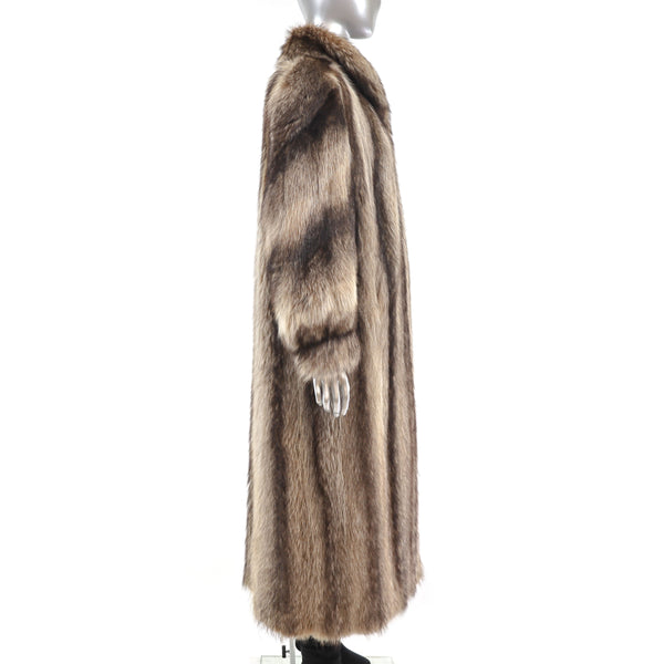 Full Length Raccoon Coat- Size M