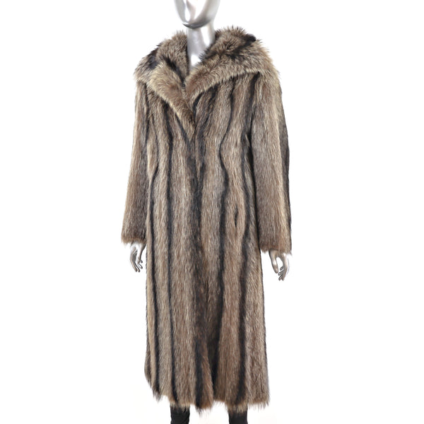 Full Length Raccoon Coat- Size M