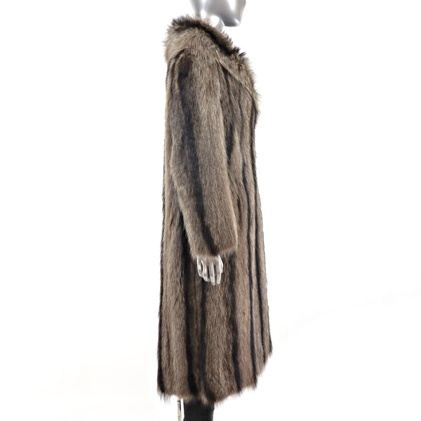 Full Length Raccoon Coat- Size M