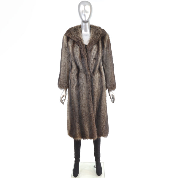 Full Length Raccoon Coat- Size S