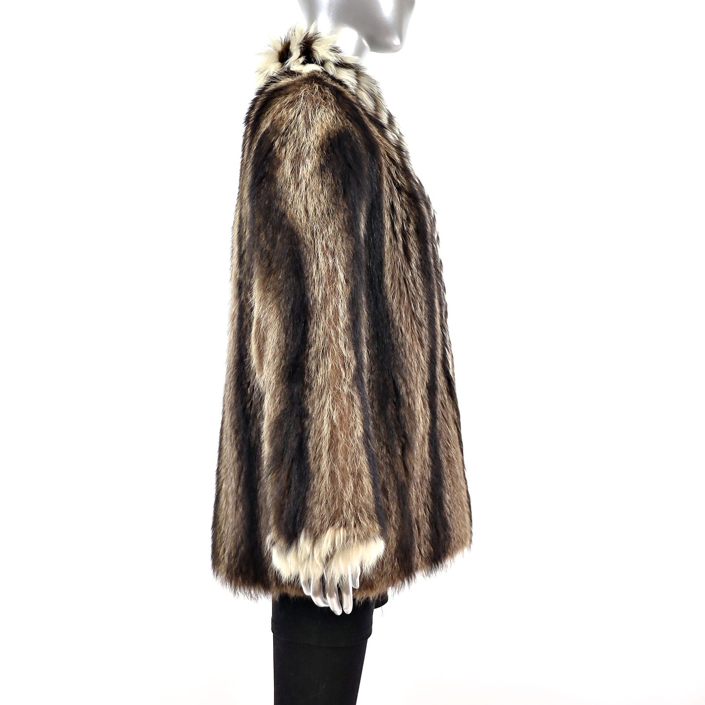 Raccoon Jacket with Fox Trim- Size M