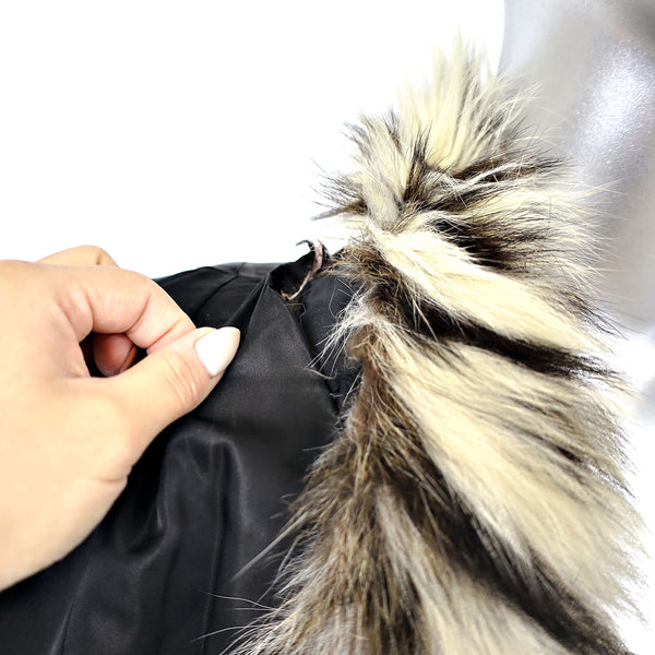 Raccoon Jacket with Fox Trim- Size M