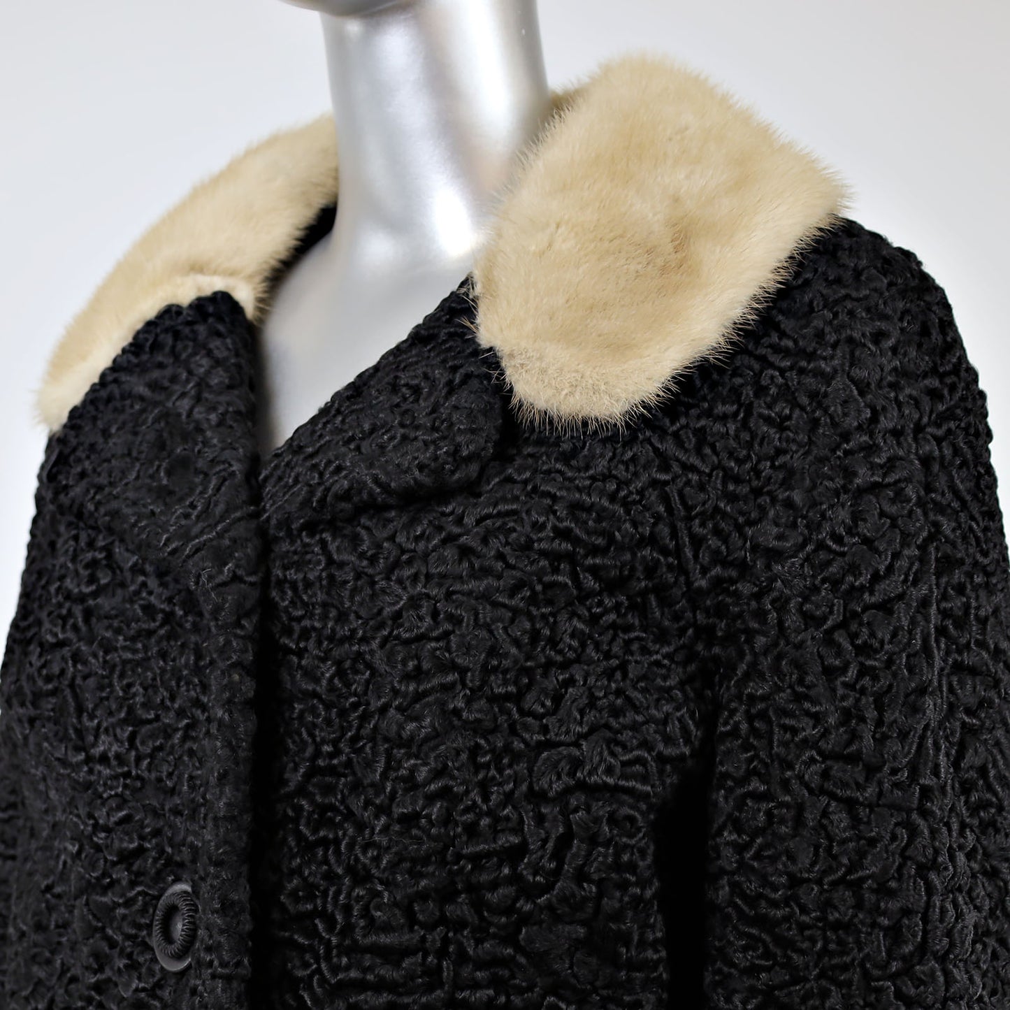 Persian Lamb Jacket with Mink Collar- Size M