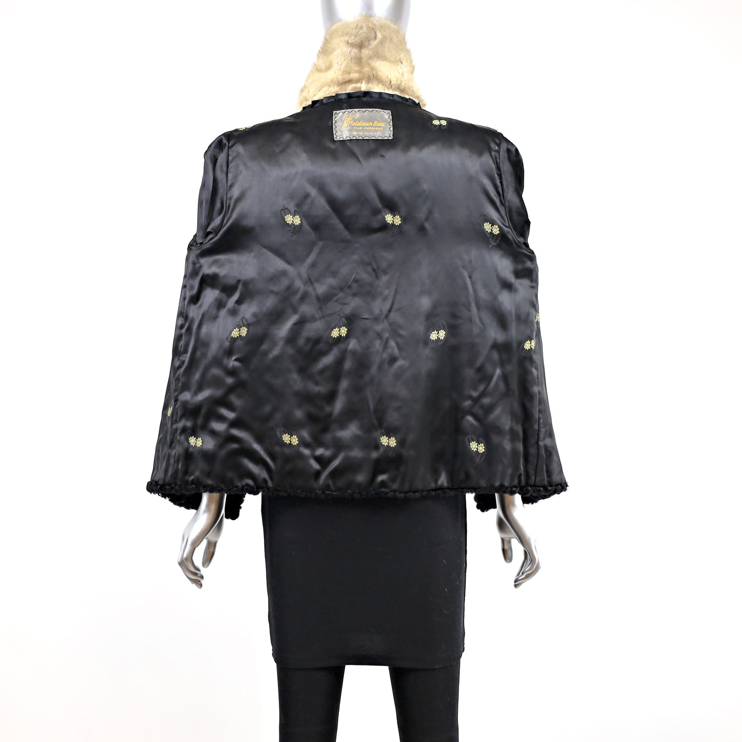 Persian Lamb Jacket with Mink Collar- Size M