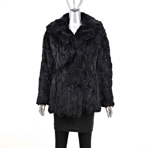 Section Black Rabbit Jacket- Size S (Vintage Furs)