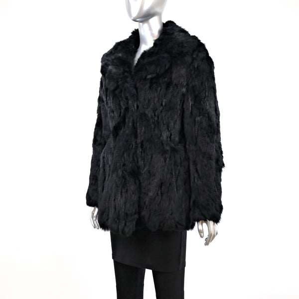 Section Black Rabbit Jacket- Size S (Vintage Furs)