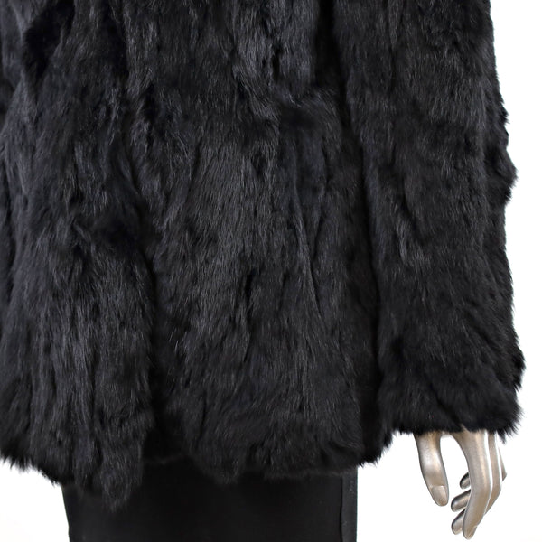 Section Black Rabbit Jacket- Size S (Vintage Furs)