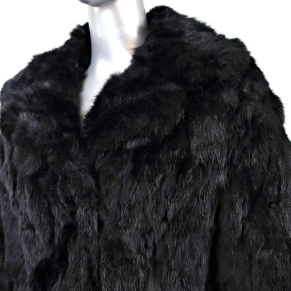 Section Black Rabbit Jacket- Size S (Vintage Furs)