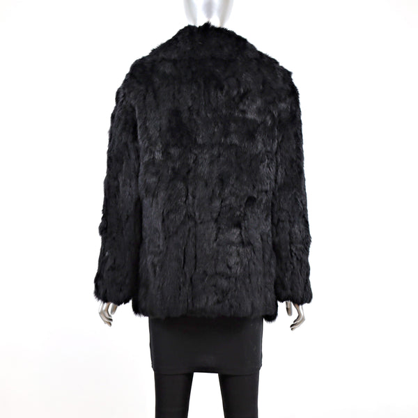 Section Black Rabbit Jacket- Size S (Vintage Furs)