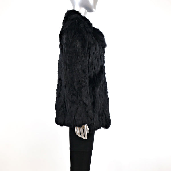 Section Black Rabbit Jacket- Size S (Vintage Furs)