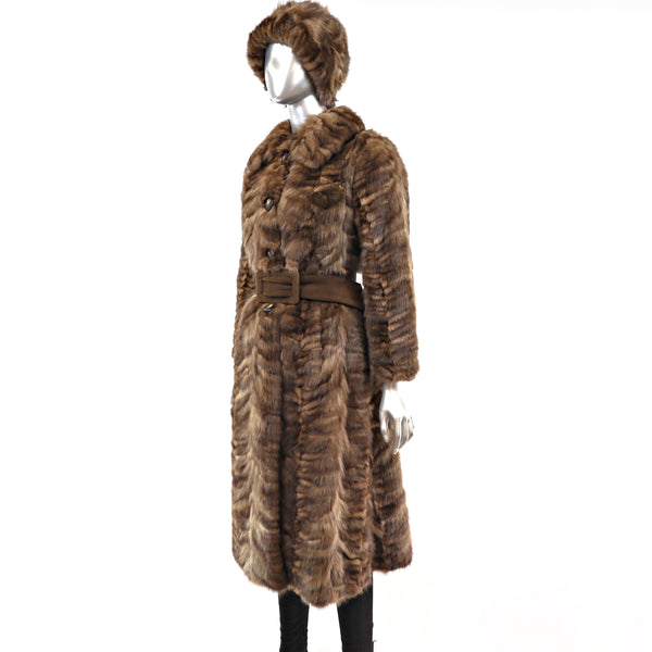 Section Sable Coat with Matching Hat- Size XXS