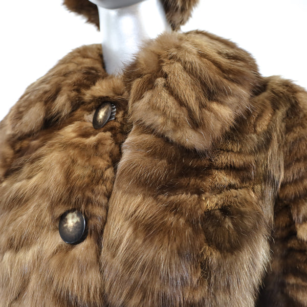 Section Sable Coat with Matching Hat- Size XXS