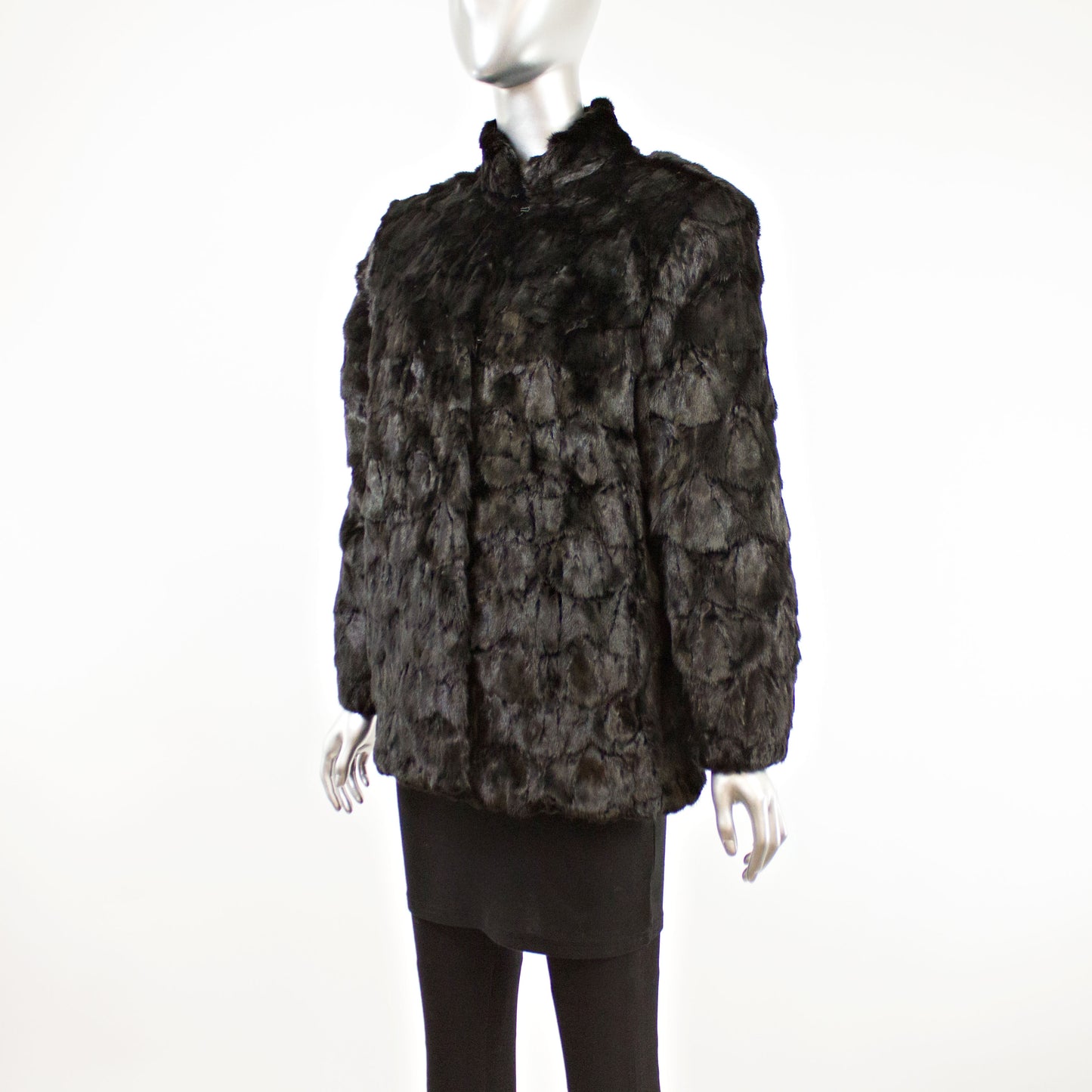Black Section Mink Jacket- Size M