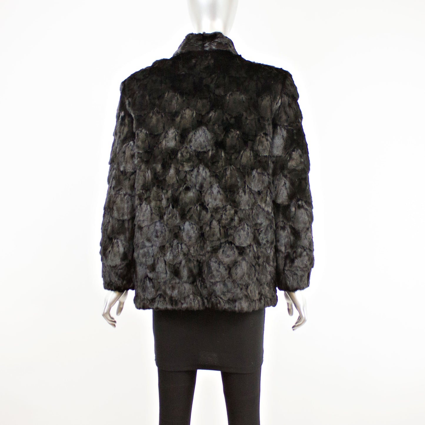 Black Section Mink Jacket- Size M