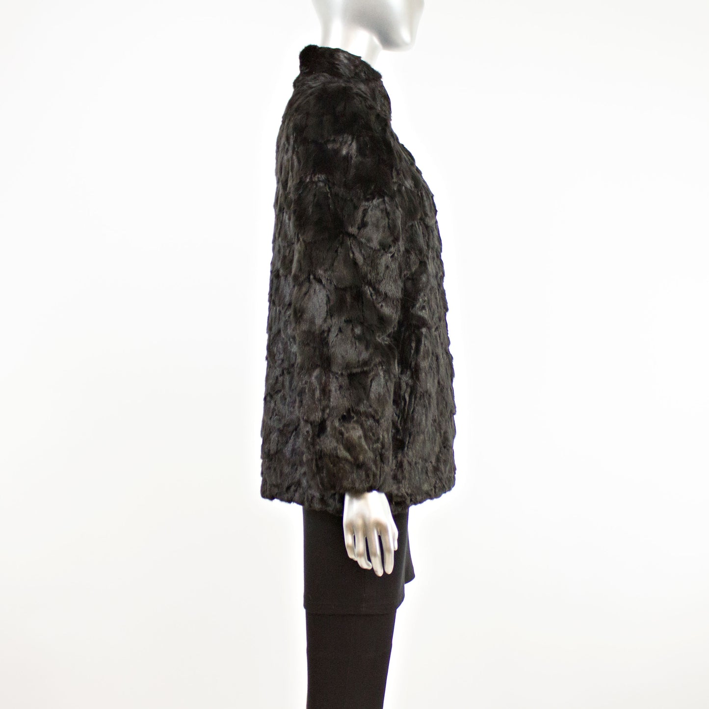Black Section Mink Jacket- Size M