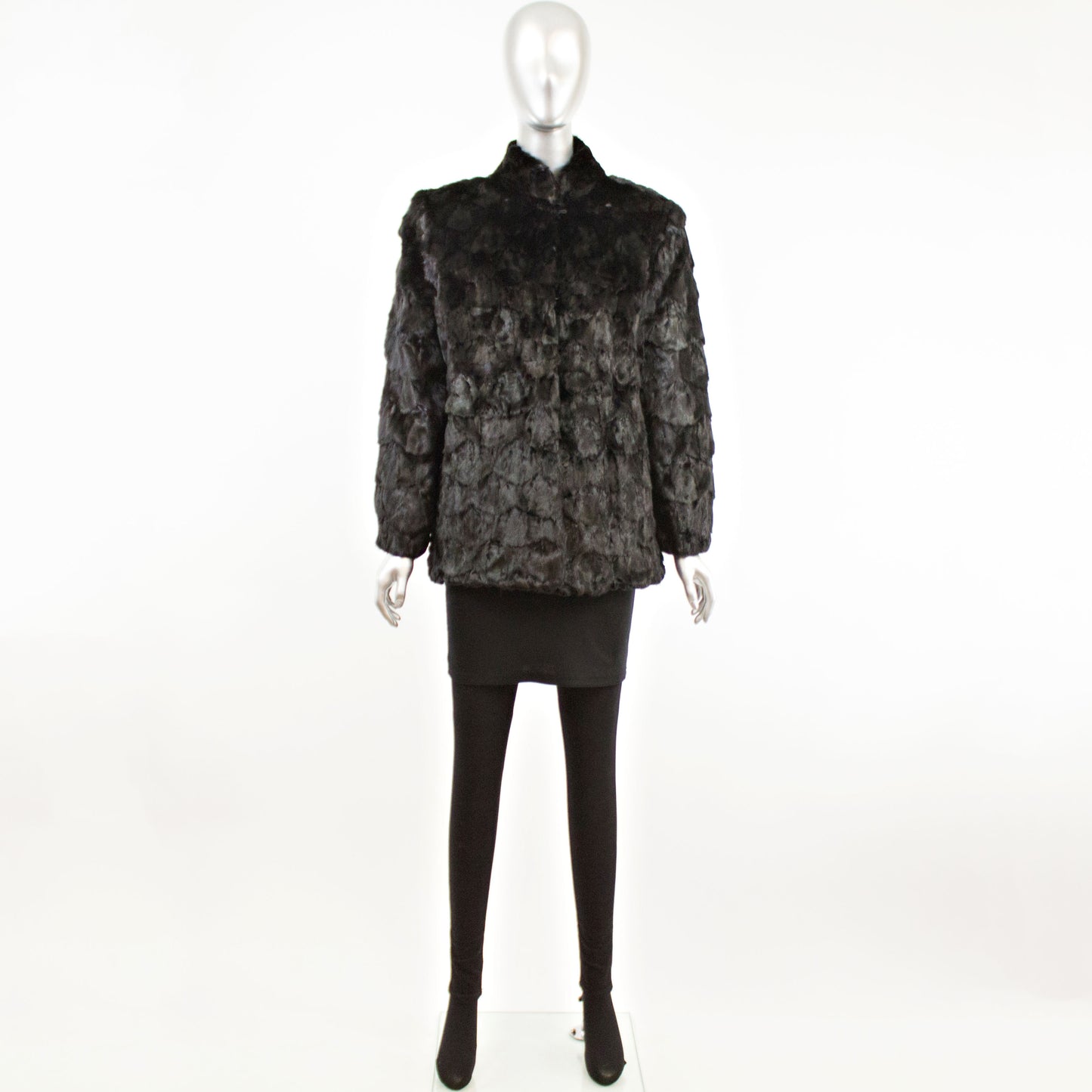 Black Section Mink Jacket- Size M