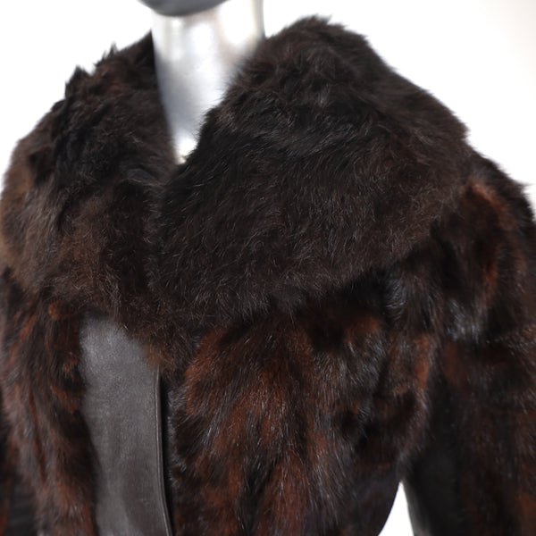 Section Mink Jacket with Leather Insert- Size XXS