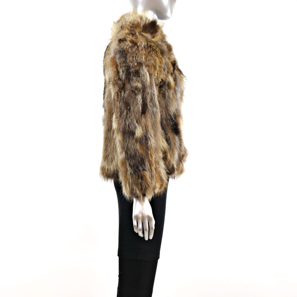 Section Raccoon Jacket with Suede Trim- Size S (Vintage Furs)
