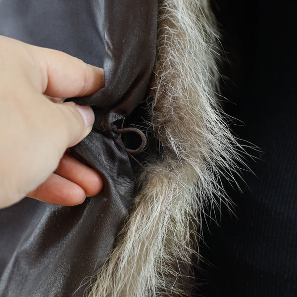 Section Raccoon Jacket with Suede Trim- Size S (Vintage Furs)