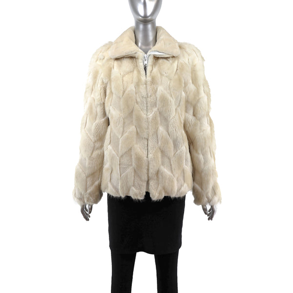 Ivory Sheared Beaver Jacket- Size M